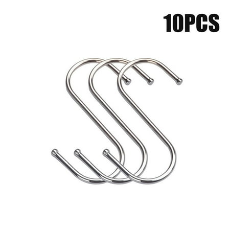 

Ameiqe 10pcs S Hook Stainless Steel Hook Barbecue Hook Hanging Sausage Hanging Turkey Hanging Roast Duck Meat Tool Home(S)
