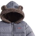 thumbnail image 5 of THDHVS Winter Coats for Girls,Toddler Unisex Thick Fleece Lined Puffer Jacket Hooded Full Zip Mid Length Winter Coat,Girls Hoodies Gray 7-8 Years, 5 of 5