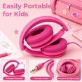 thumbnail image 2 of Wired Headphones for Kids, 85dB Volume Limit, 3.5mm Kids Headphones with Cord &USB C to 3.5mm Dongle, Adjustable, Foldable Toddler headsets for School, 2 of 6