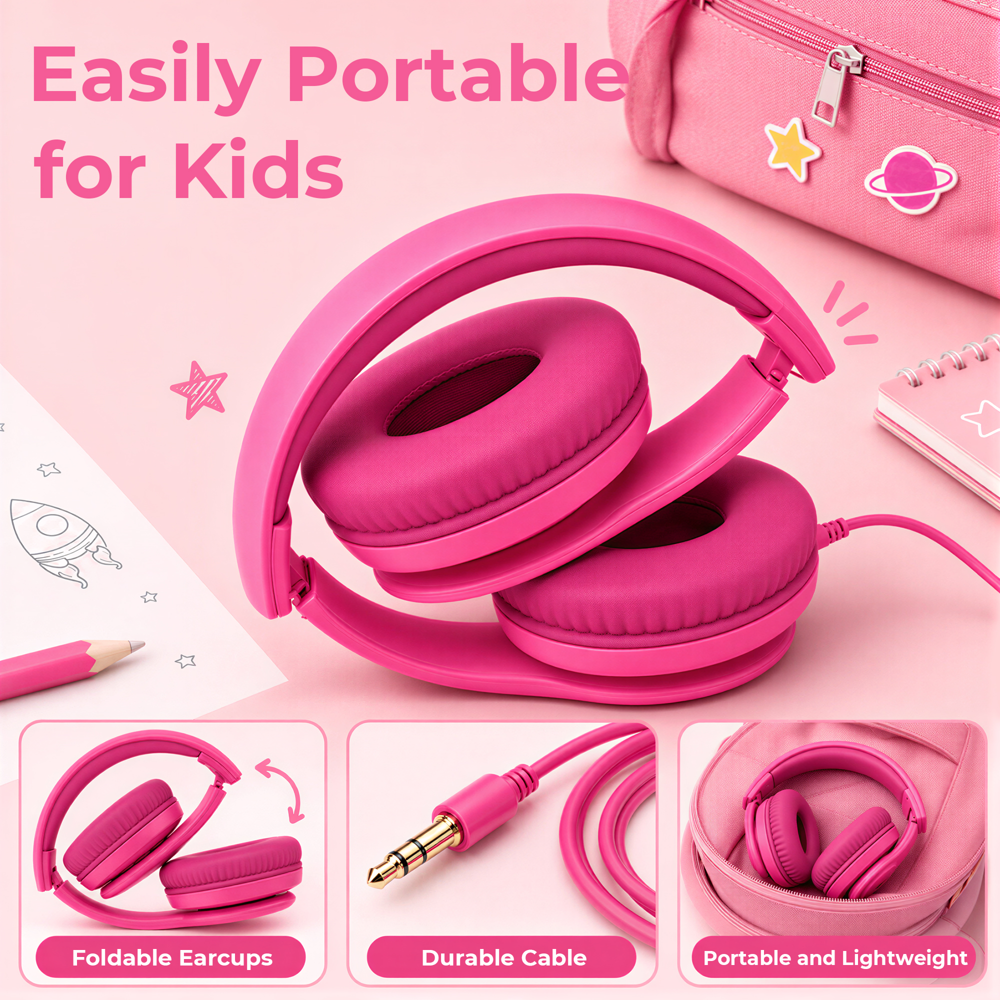 Seenda Kids Wired Headphones with 85dB Volume Limit photo 2