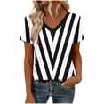 thumbnail image 5 of NSLGXD Womens T-shrits Dressy Casual V Neck Short Sleeve Shirts Fashion Graphic Tees Soft Work Tshirt Top S-3XL Orange Tshirt, 5 of 6