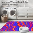 thumbnail image 5 of ODIKA 4'x6' Machine Washable Non-Slip Area Rug, Prismatic Wave Textured High Traffic Rug, Red, 392944, 5 of 5