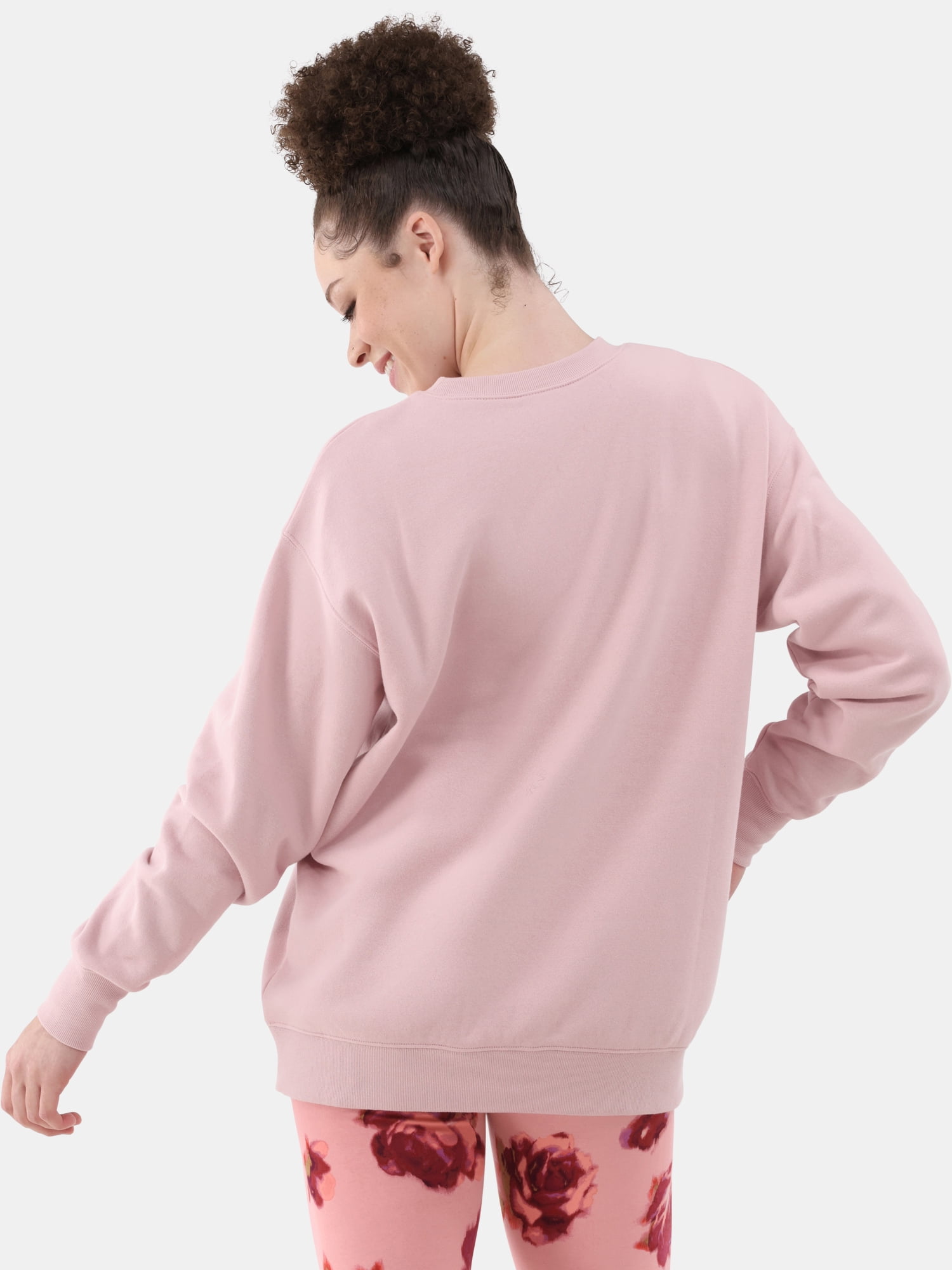 No Boundaries Fleece Oversized Sweatshirt with Long Sleeves, Women’s