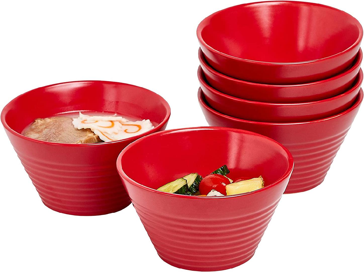 Ceramic Ramen Noodle Rice Bowl Set Of 6, Porcelain 13 Ounce Bowls For Cereal, Soup. From Kitchen