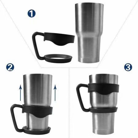Portable Anti-Slip Tumbler Holder Cup Handle with Double Rings for Yeti  30oz Cups Travel Water Mugs - AliExpress