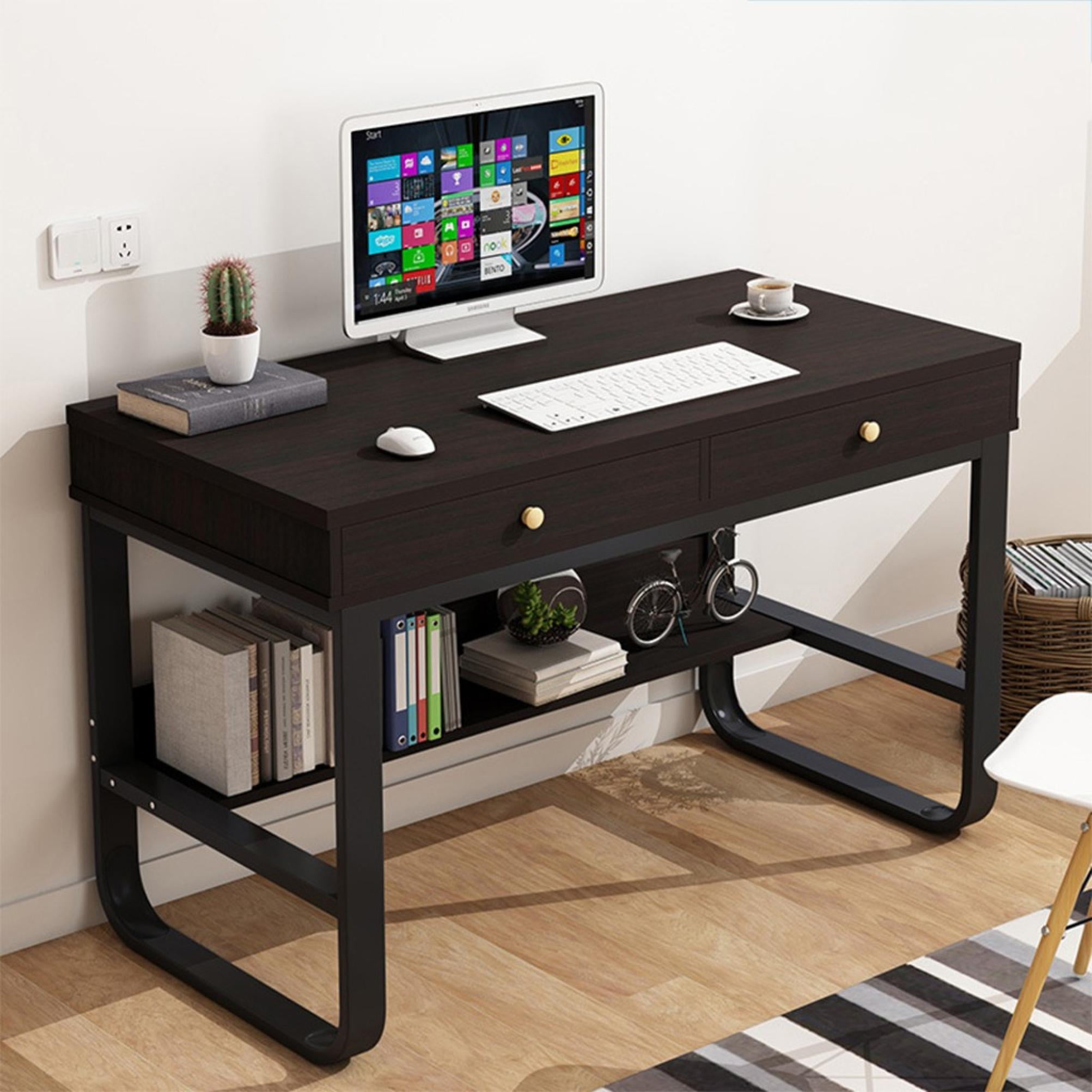 Details about   Modern Office Desk Computer Desk W/Drawer Shelf Laptop Home Desk Table Home US 