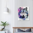 thumbnail image 3 of Nawypu  Modern Home Decor Wolf Canvas Print Wall Art for Kids Room, Watercolor Wild Animal Wolf Portrait Picture Paintings for Bathroom Bedroom Living room Office Wall Decoraton,, 3 of 4