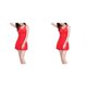 thumbnail image 4 of Soidarity Bañador de poliéster con estilo, cómodo y elegante, para playa, para mujer, duradero, ligero, modesto, para mujer rojo METRO 2piezas, 4 of 6