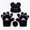Black three-piece set, variant on Halloween Fluffy Bear Mask Paws and Tail Set,Women Men Realistic Furry Bear Mask Therian Gear for Animal Role-Play Party