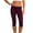 01 Purple, variant on Women's Fold Over Capri Leggings, Sexy Low Rise Stretch Athletic Cropped Pants Lounge Yoga Bottoms