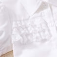 thumbnail image 5 of SONGGE Toddler Girls Summer Formal Outfit Sets Short Sleeve Blouse With Letter Print Skirt For Party Wear Back To School Holiday Clothes Sets, 5 of 8