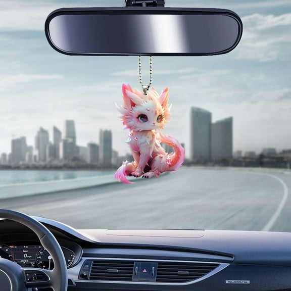 HOARBOEG Cute Nine-tailed Fox Acrylic Keychain Bag Charm Car Rearview Mirror Hanging Pendant for Women, Anime Decor Gift for Christmas Birthday, Kawaii Cartoon Car Accessories