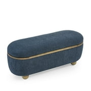 Storage Ottoman Bench, Upholstered End of Bed Ottoman Bench with Storage and Seating, Large Blanket Storage Bench for Foot Rest in Bedroom, Living Room, Entryway