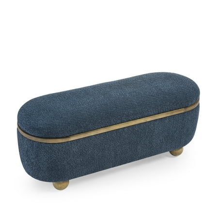 Storage Ottoman Bench, Upholstered End of Bed Ottoman Bench with Storage and Seating, Large Blanket Storage Bench for Foot Rest in Bedroom, Living Room, Entryway