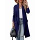 thumbnail image 3 of Cárdigan Holgado de Punto Abierto para Mujer, Informal, de Larga, Drapeado, con Bolsillos, Chaqueta Larga, Suéter. Azul XXL, 3 of 7