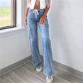 thumbnail image 6 of Women's High Waisted Wide Leg Jeans, Retro Style Slimming Denim Pants with Cargo Pockets, Casual Loose Fit Stretch Jeans for Daily Wear, Comfortable Cotton Blend Vintage Inspired Jeans Light Blue, 6 of 6