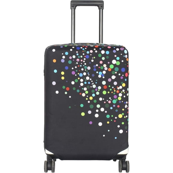 Washable Luggage Cover - Fashion Suitcase Protector Fits 27-30 Inch Luggage (Color Dots, L)