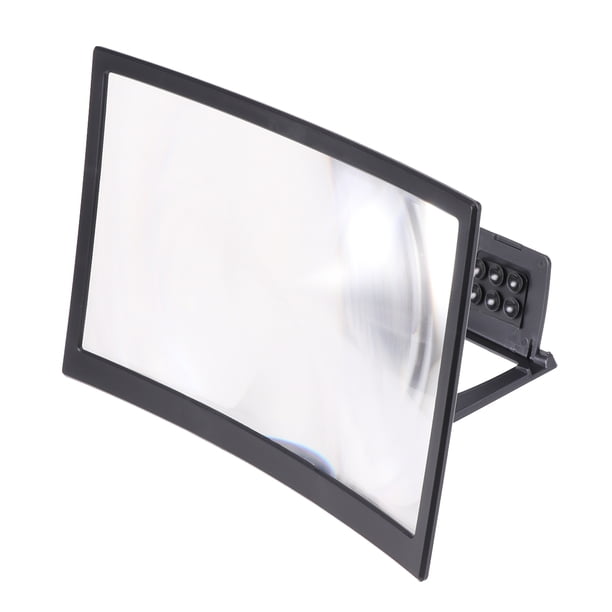 1 amplificador de pantalla plegable de 12 pulgadas para teléfono móvil, soporte curvo para lupa de pantalla (negro)