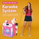 thumbnail image 2 of Máquina de karaoke portátil para adultos y niños - Altavoz incorporado, Bluetooth, luces LED, micrófono con cable - Con efectos de cambio de voz, 2 of 5