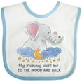 thumbnail image 3 of Inktastic My Mommy Loves Me to the Moon and Back Elephant Family Boys or Girls Baby Bib, 3 of 4
