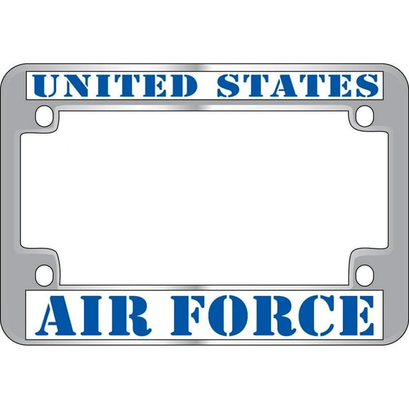 License Frame USAF Motorcycle Metal Chrome "United States Air Force"