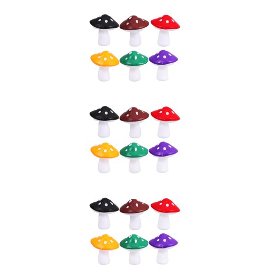 WORGEOUS 18 pcs  Cute Mushroom Kitchen Decor Unfinished Plastic Pieces For Kids To Paint And Create Ornaments Diy Crafts And Fairy Garden Figurines