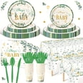 thumbnail image 1 of MesaSe 170pcs Sage Greenery Gender Reveal Party Table Decorations Eucalyptus Paper Plates  Napkins  Disposable Tableware Paper Cups And Tablecloths For Baby Shower Party  Serve 24 Guests, 1 of 5