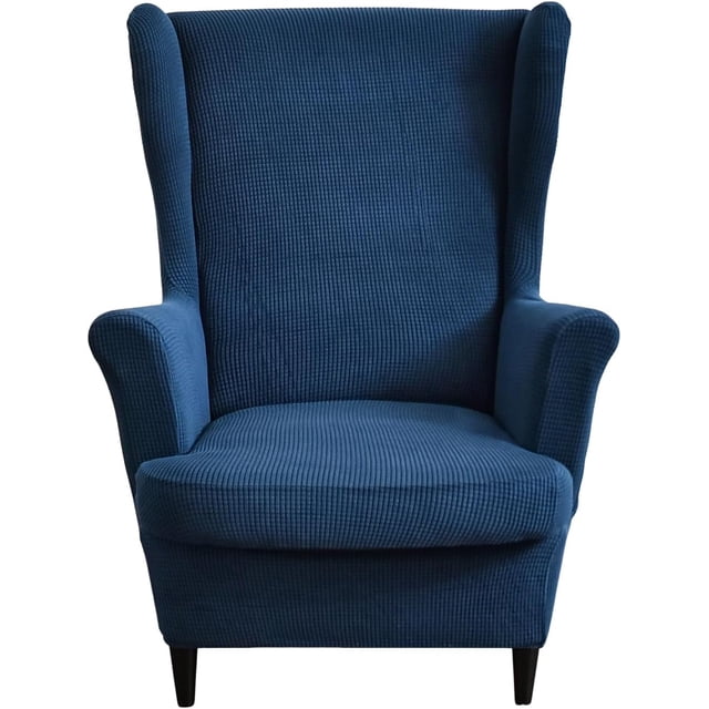 Piece Stretch Wingback Chair Slipcover Printed Wing Chair Covers Polyester Fabric Wingback Armchair Covers Furniture Protector with Elastic Bottom for Living Room Bedroom Wingback Chair