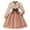 Khaki, variant on Odeerbi Kids Girls Notched Lapel Tulle Dress Cute Long Sleeve Tunic Dress Solid Color Mesh Dress with Satin Waistband Kids Girls Clothes