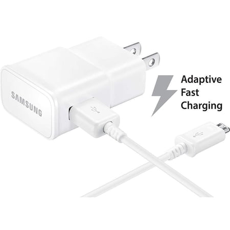 Adaptive Fast Charger Compatible with Microsoft Lumia 435 [Wall Charger + 5 Feet USB Cable] WHITE - New
