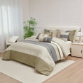 thumbnail image 2 of HIG 7 Piece Embroidery Design Bed-in-a-Bag, Taupe King Size Ultra Soft Comforter Set for Adults, 2 of 12