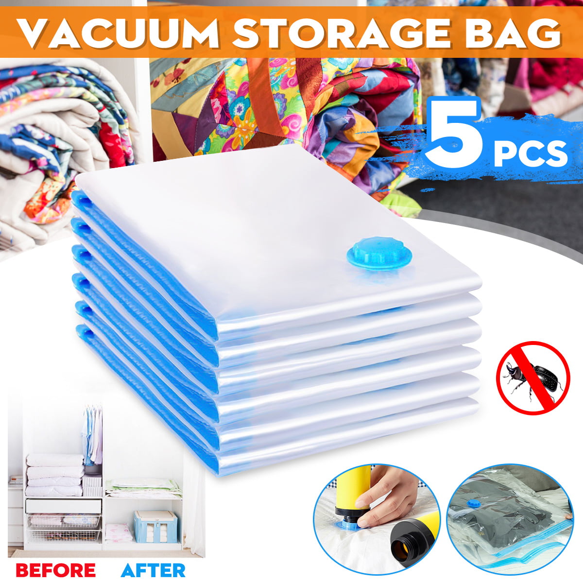 Small 50 x 60 cm Vacuum Storage Saving Space Seal Bags Travel Suitcase