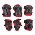 thumbnail image 2 of 6 Unids / Set Equipo De Protección para Patinaje Sobre Ruedas Protectores De Palma De Codo De Rodilla Ajustables para Niños De 6 A 18 Años Rojo, 2 of 14