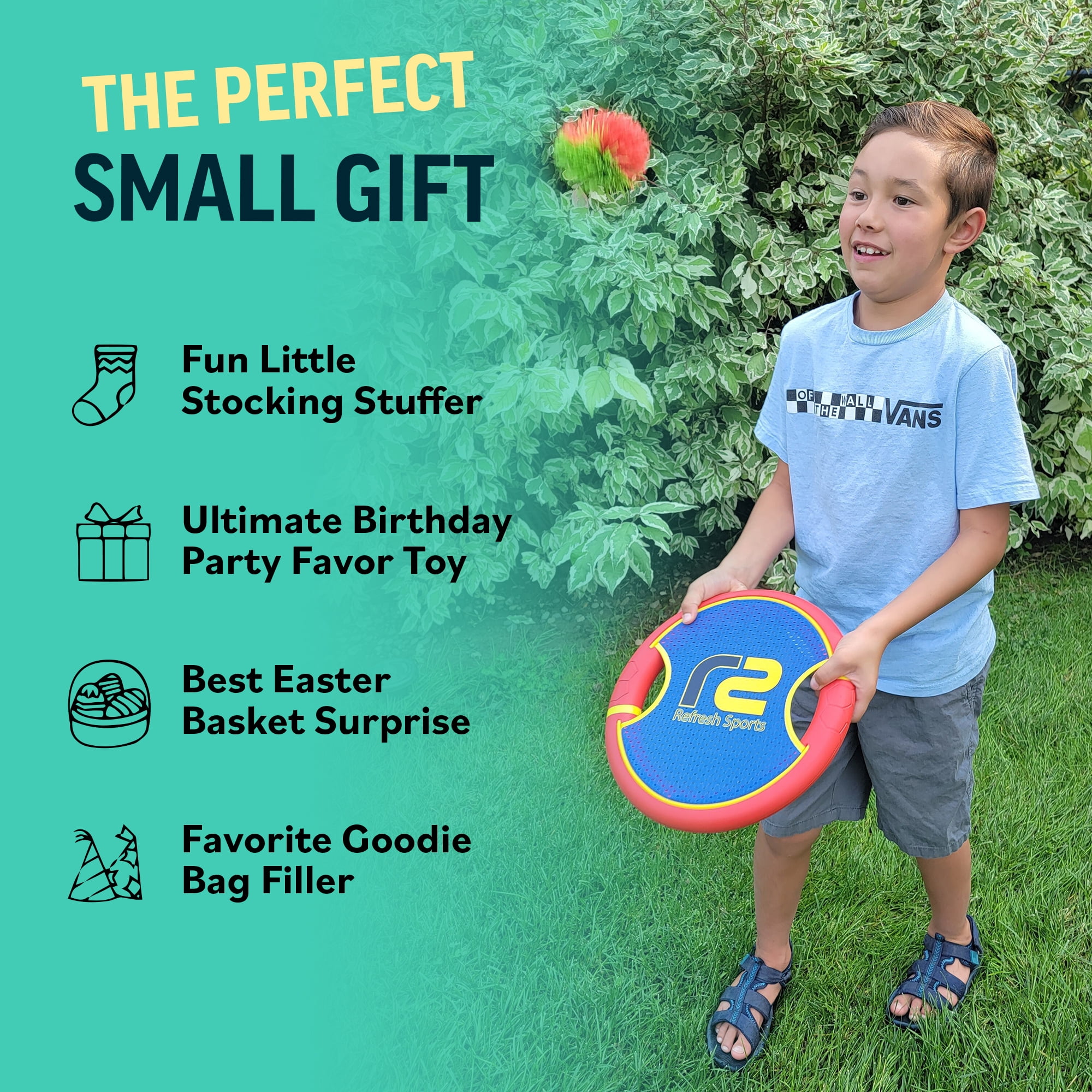 Bouncy Paddle & Stringy Ball Game - Orange & Blue - Refresh Sports