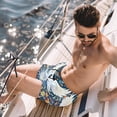 thumbnail image 2 of luoweisi Men's Beach Shorts Quick Dry Swim Trunks with Mesh Lining Peace Dove M, 2 of 5