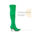 thumbnail image 3 of BLISSFUL STEP Pointed Toe Slouches Stiletto Heels Over the Knee High Boots for Women, 3 of 6