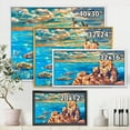 thumbnail image 4 of The Blue Ocean By Rocky Cliffs I 32 in x 16 in Framed Painting Canvas Art Print, by Designart, 4 of 5