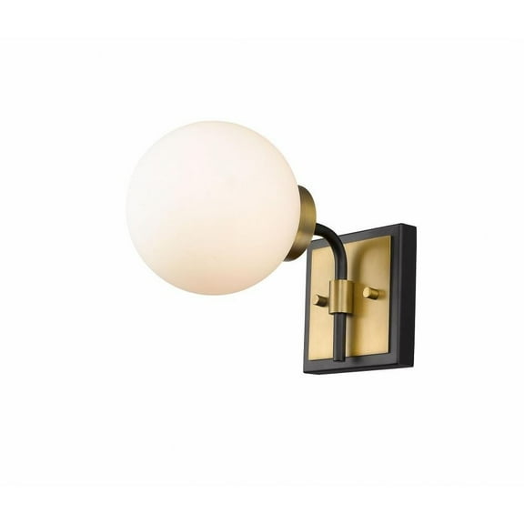1 Light Wall Sconce in Retro Style 6 inches Wide By 7.75 inches High-Matte Black/Olde Brass Finish Bailey Street Home 372-Bel-4185985