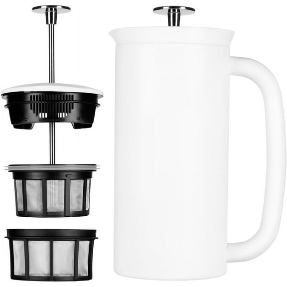 ESPRO P7 French Press Coffee Maker - Double-Walled Stainless Steel Insulated with Micro-Filter, 32 Ounces, Brushed Stainless Steel