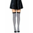 thumbnail image 4 of Leg Avenue Womens Striped Thigh High Stockings, Black/White, One Size, 4 of 5