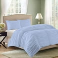 thumbnail image 2 of DNG Creations 5 Piece Ruched Pattern Duvet Cover 100% Egyptian Cotton, 800 TC- With Zipper Closure & Corner Ties ( Solid Light Blue - Oversized King ), 2 of 3