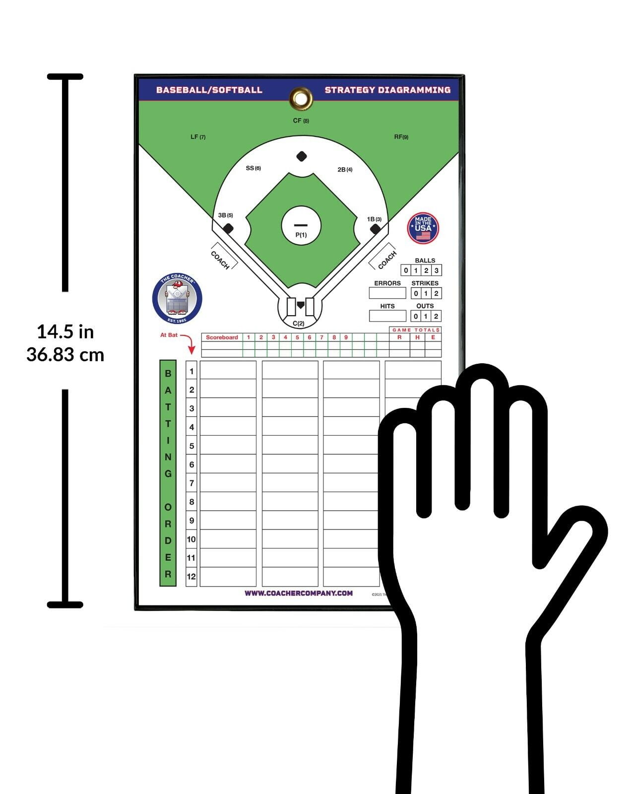 Coacher Magnetic Baseball Lineup Board