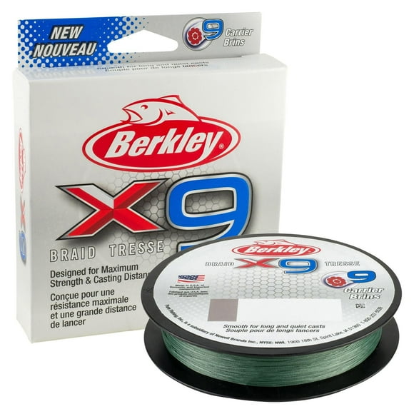 Berkley X9BFS20-22 X9 Braid 9-carriers create stress free line 165yd 20/8lb test 0.01 Diam (in) Low-Vis Green, Most braided line on the market