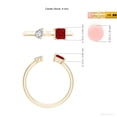thumbnail image 5 of ANGARA Natural Two-Stone Square Ruby & Pear Diamond Open Ring in 14K Yellow Gold for Women (Size-4mm) | July Birthstone Jewelry for Her, 5 of 10