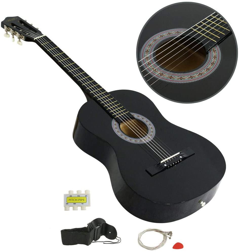 Strap Blue New Polar Aurora Electric Acoustic Guitar Cutaway Design With Guitar Case 