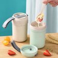 thumbnail image 2 of Amdohai Portable Breakfast Cup 330ml Leakproof Kids Lunchbox Wheat Straw Meal Prep Bento Box Soup Milk Coffee Box, 2 of 8