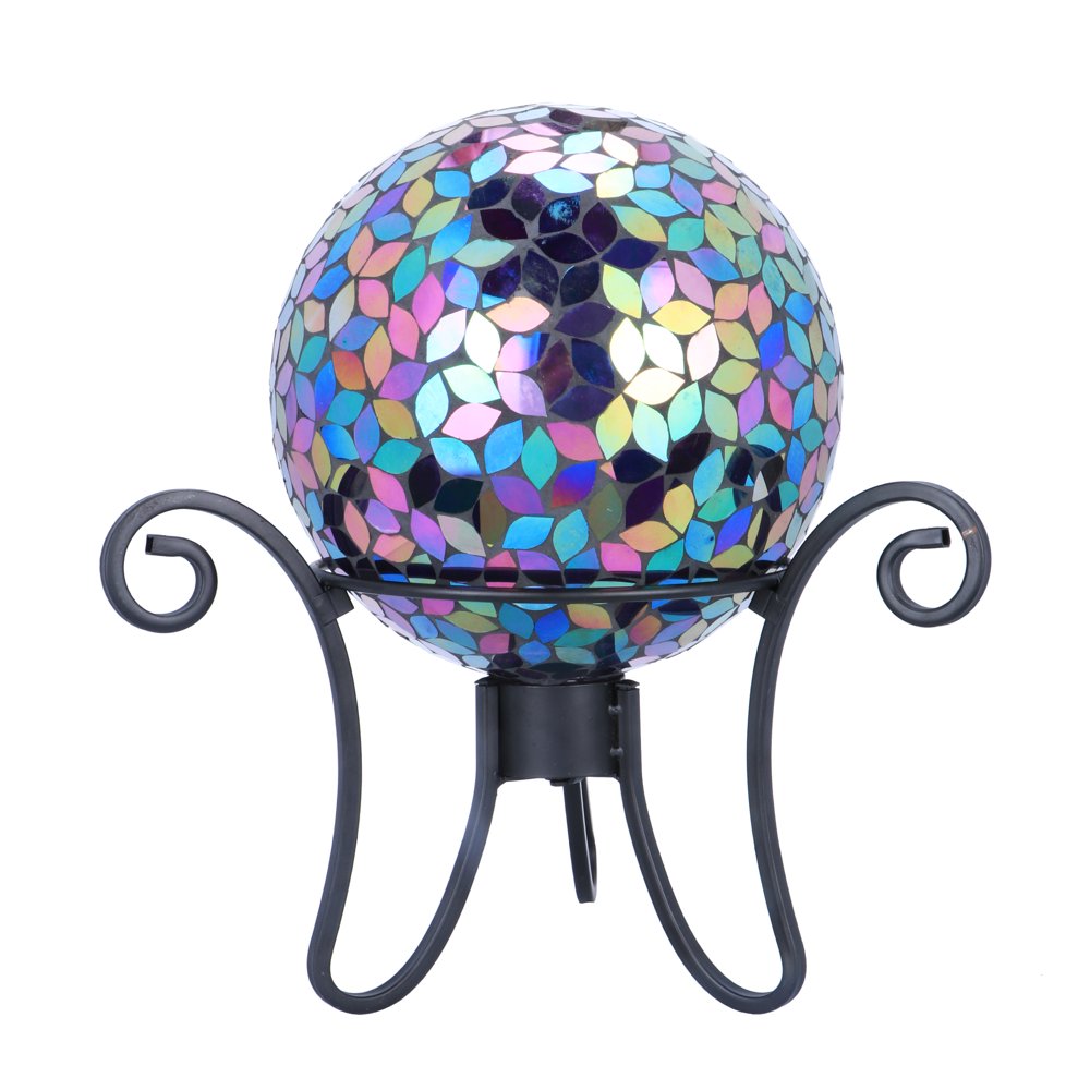 Better Homes & Gardens 15inH Purple Crackle Glass Gazing Ball Walmart