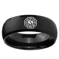 thumbnail image 2 of Lost Dharma 8MM Dome Brush Black Polish Edge Tungsten Promised Ring, 2 of 2