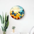 thumbnail image 4 of 12 Inch Wall Clock Battery Operated Silent Clock Decorative for Office, Kitchen, Outdoor, Living Room，Beautiful Blue Butterflies Flying Among The Flowers Exquisite, 4 of 4