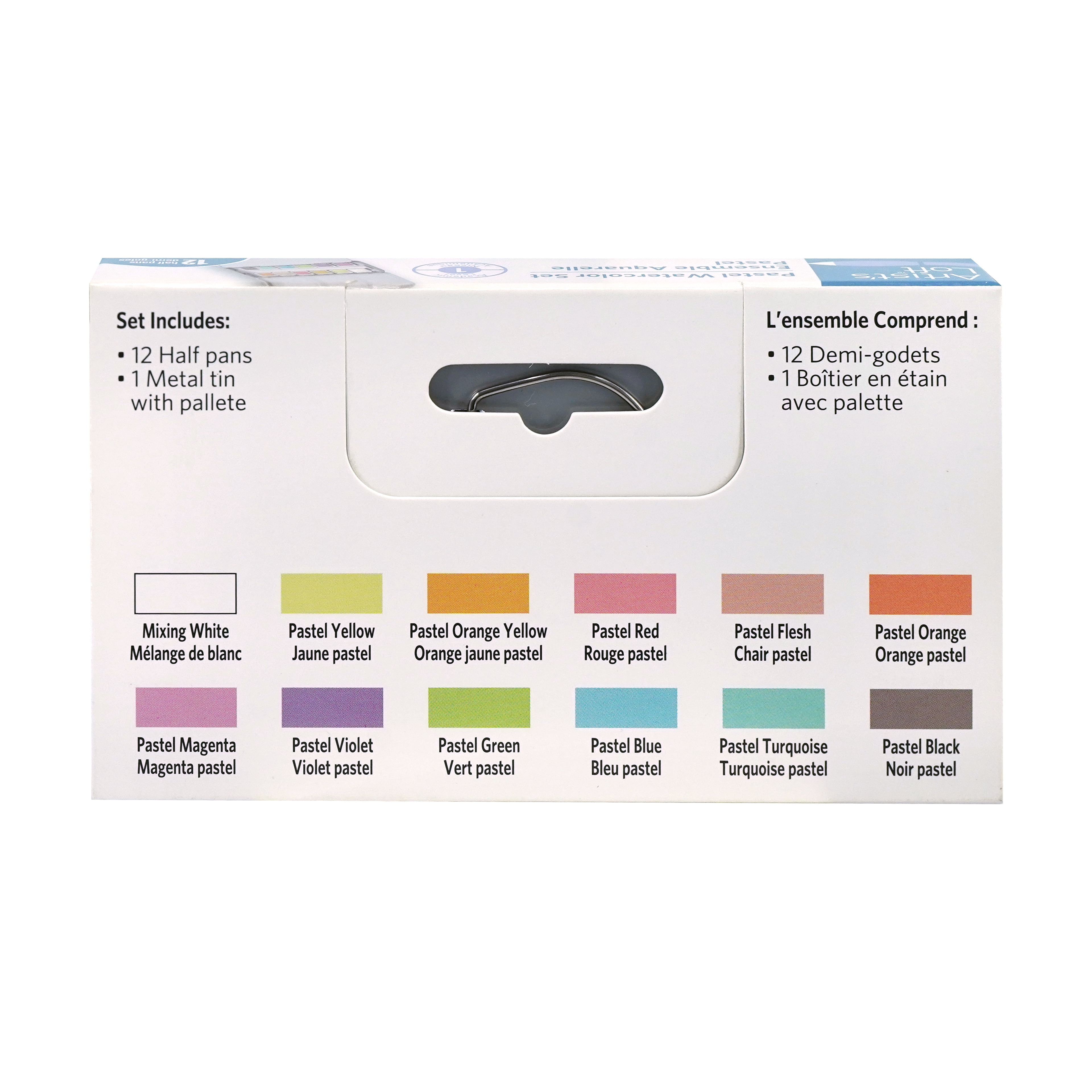 12 Half Pans Pastel Watercolor Set by Artist's Loft - Highly Pigmented Pastel Paints in Metal Tins – Ideal for Watercolor Painting - Mixed Media - and Cardmaking - 6 Pack